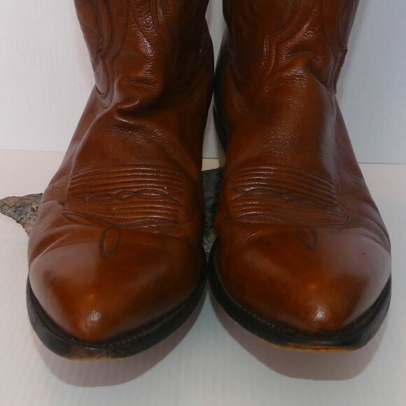 Men\'s Dan Post brown leather pull on classic western cowboy boots sz 10.5 EW main image 11